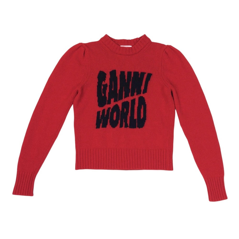 Ganni Red Crew Neck Sweater